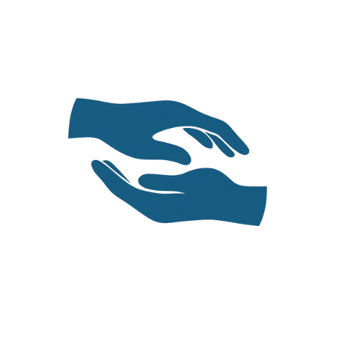 Personalized Care icon showing two hands nearly touching at My Higher Healing in Southlake, TX