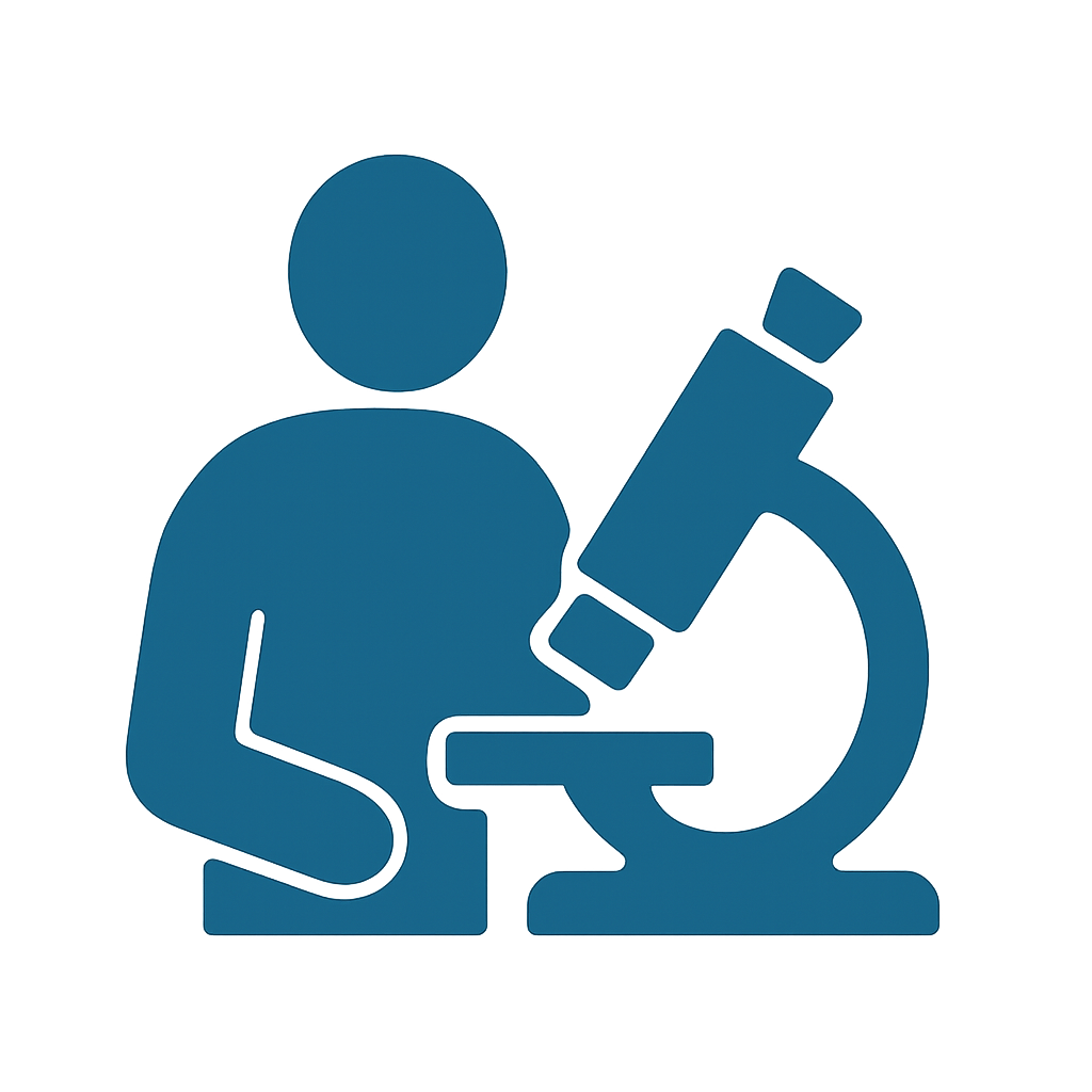 Cutting-Edge Therapies icon with human silhouette and microscope at My Higher Healing in Southlake, TX